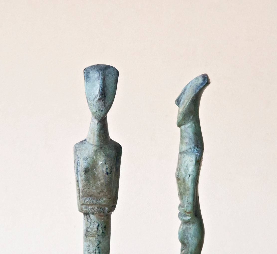 Bronze Abstract Figurine, Greek Statue, Metal Art Sculpture, Museum Quality Art, Geometric Sculpture, Minimalist Collectible Art, Home Decor