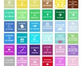I'd Rather 1x1 Inch Squares / Rainbow Colors / in the style of Keep Calm / 1-Inch Squares