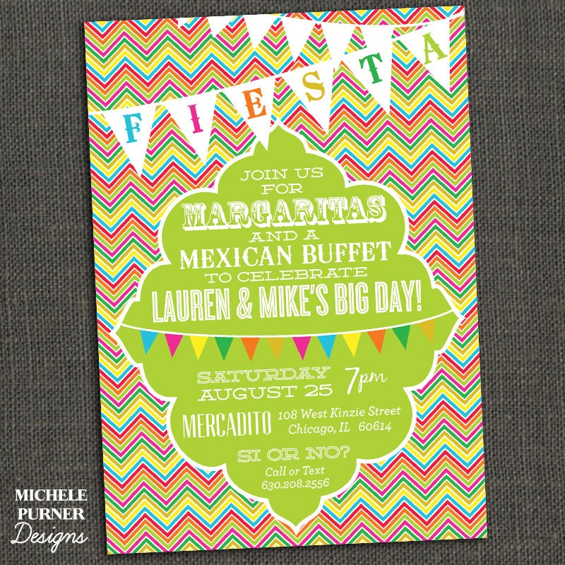 FIESTA - Wedding Shower - Birthday Party - Male or Female - Printable or Printed for you