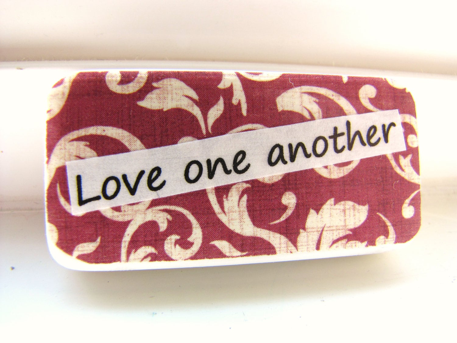 Magnet. Christian Home Decor. Brick Red. Love one by MiaBooo