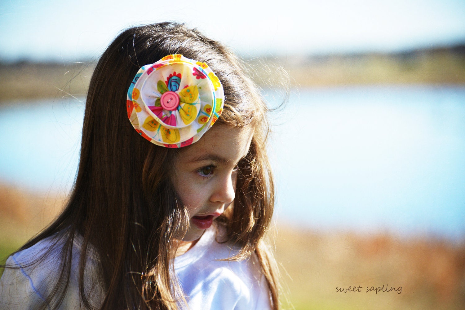 Girls Hair Flower, Girls Fascinator, Little Girls Hair Clip, Cream Hair Clip, Colorful, Pink, Boho Hair Bow, Woodland Inspired