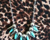 Jagged Edge Neckalce: Silver/ Turquiose