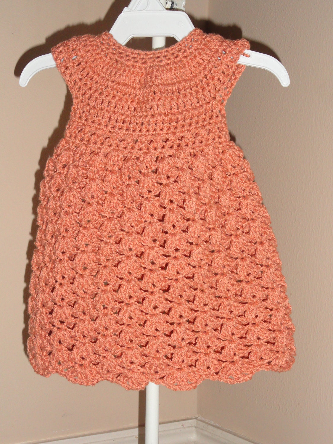 Fast and Easy Bella Dress Crochet Pattern Sizes Preemie, Newborn, 0-3 Months, 3-6 Months and 6-9 Months