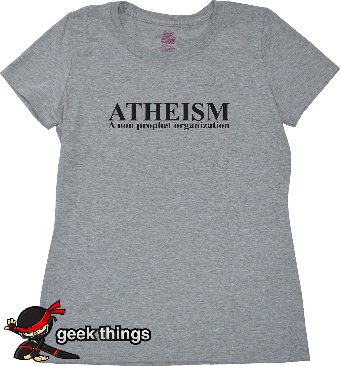 Ladies atheism tshirt funny womans atheist t shirt non prophet organization adult humor girls top science agnostic grey tee cool unique gift