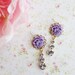 Purple Peony Flower Earrings. Bridal Accessories.Bridesmaids Earrings. Floral Jewelry. Fall Fashion. Autumn. Sparkle. Wedding. Romantic.