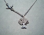 Charm Necklace Tree of Friendship Necklace Gift Jewelry Bird Necklace Tree Necklace