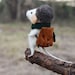 Little Traveler Mouse-  Needle Felted Ornament - Felting Dreams by Johana Molina - READY TO SHIP