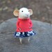 Little Coquet Mouse-  Needle Felted Ornament - Felting Dreams by Johana Molina - READY TO SHIP