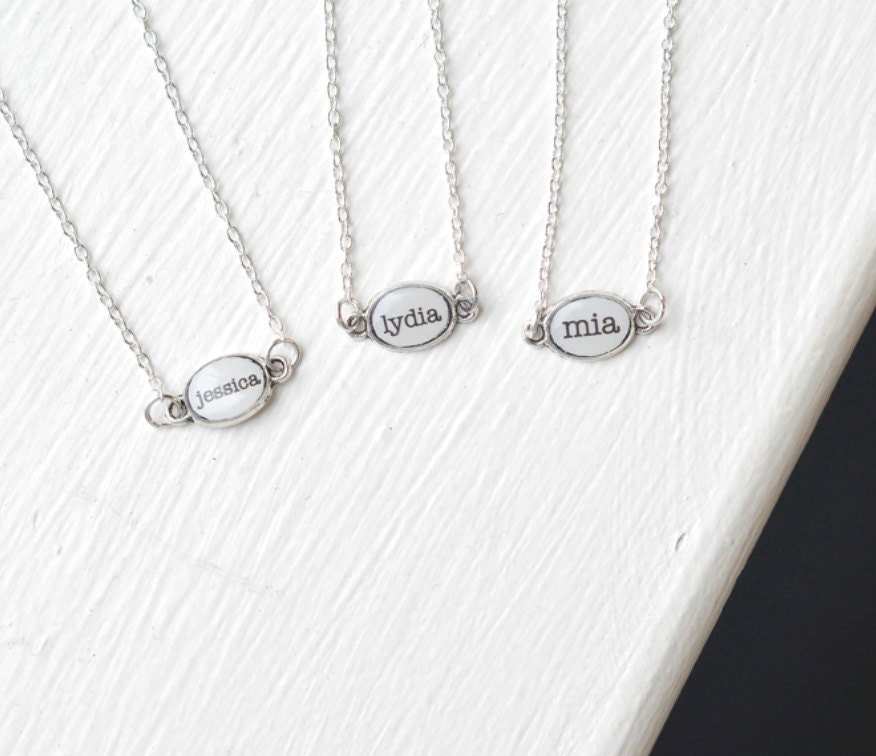 Bridesmaid Gifts- Custom Name Bracelets-  Personalized Jewelry- 925 Sterling Silver Chain- Bridesmaid - Tiny- Gifts Under 75