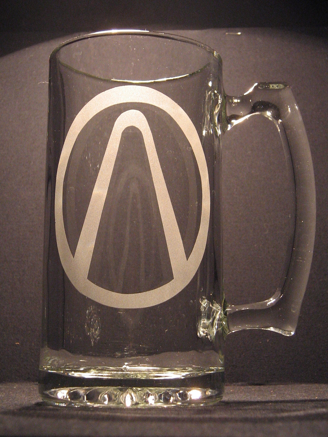 Borderlands Vault Symbol inspired Beer mug Engraved/Etched Glass "PICK YOUR STYLE"
