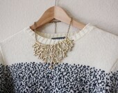 Vintage 1990's Takeout Black and Off White Pixel Pebble Sweater Pullover