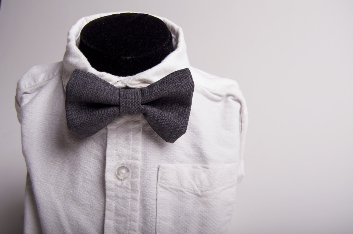 100% Wool Grey Bow Tie - Baby Toddler Child Boys - Winter