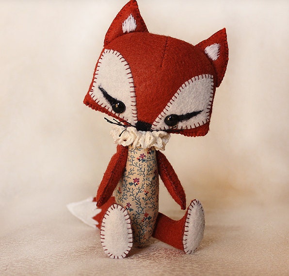 Sweet Little Fox,  Custom Made Felt Woodland Critter