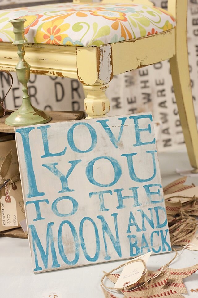 To The Moon And Back - Hand Painted Sign