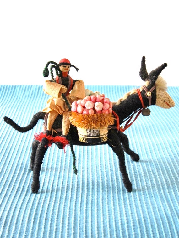 Vintage Donkey Handmade Folk Primitive Burro South America