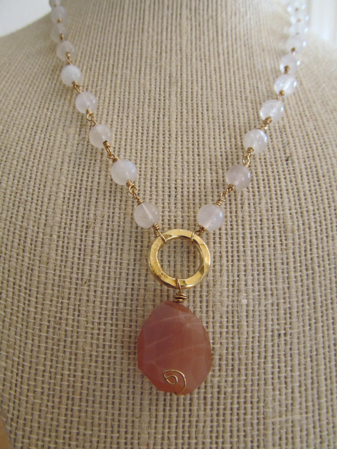 Luminous Moonstone Gold Fill Princess Necklace