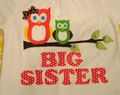 Big Sister Owl Ribbon Shirt