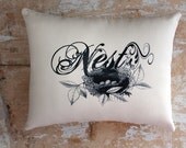Nest Pillow, Bird Nest, Script, French Country Home, Cottage Decor, French Decor, Home Decor, Decorative Pillows