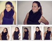 black snood scarf , Chunky Knit ,cable knit