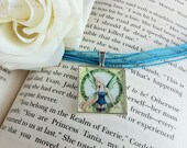 Fairy Jewelry Necklace - Spring Ivy Art Pendant - Turquoise Charm - Sarah Alden
