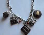 Chocolate passion necklace - handmade polymer clay miniature food jewelry