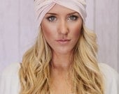 Turban Headband Wide Twist Stretchy Turband Headband Workout Hair Band in Pink women's fashion hair band workout headband hair accessories