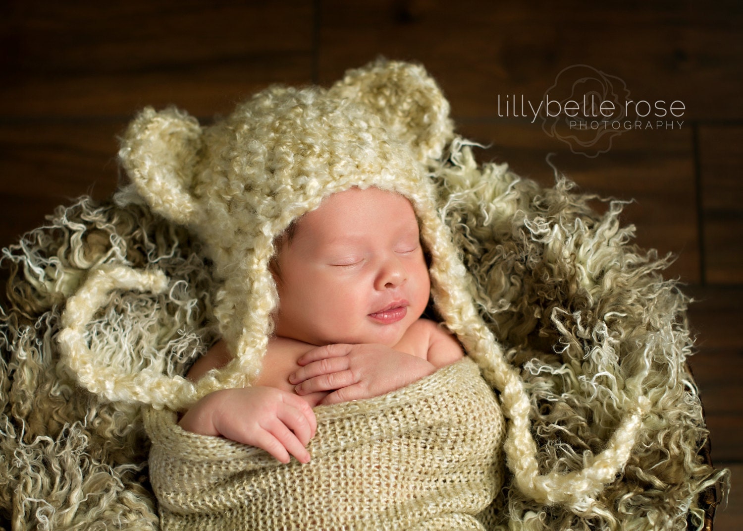 Bear hat in tan,  Photo Prop, Newborn hat, Boy Hat, Girl Hat.