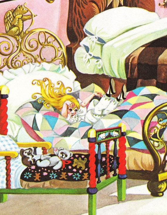 Goldilocks and the Three Bears - Vintage Illustration Storybook Print - Deans A Book of Fairy Tales - Paper Ephemera