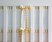 breathable mesh bumper with piping and ties in any fabric, bumperless crib bedding