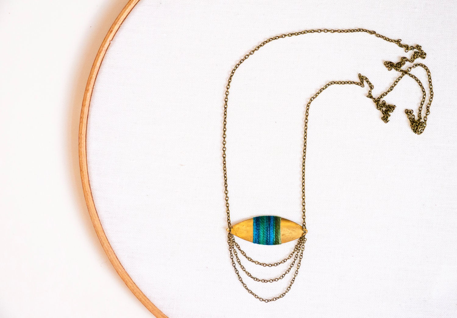 Boho tribal Pendant - layered chains