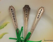 Vintage Silverware GARDEN Herb Flower Vegetable MARKERS  Sprout Grow Bloom Garden Shabby Chic