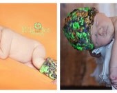 Newborn Fall Neon Legwamers, Headband, and Hat Set Merino Handspun Thick and Thin Crochet Baby Hat OOAK Ready to Ship