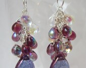 Lavender And Iridescent Czech Crystal Cascade Earrings - Rhapsody, Purple, Date Night, Bridesmaid, Spring Wedding, Flirty