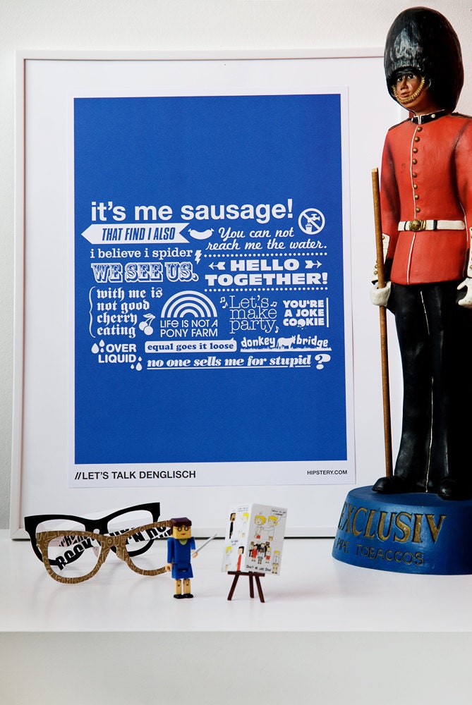 Blue Denglisch Art Print/Poster (Limited Edition)