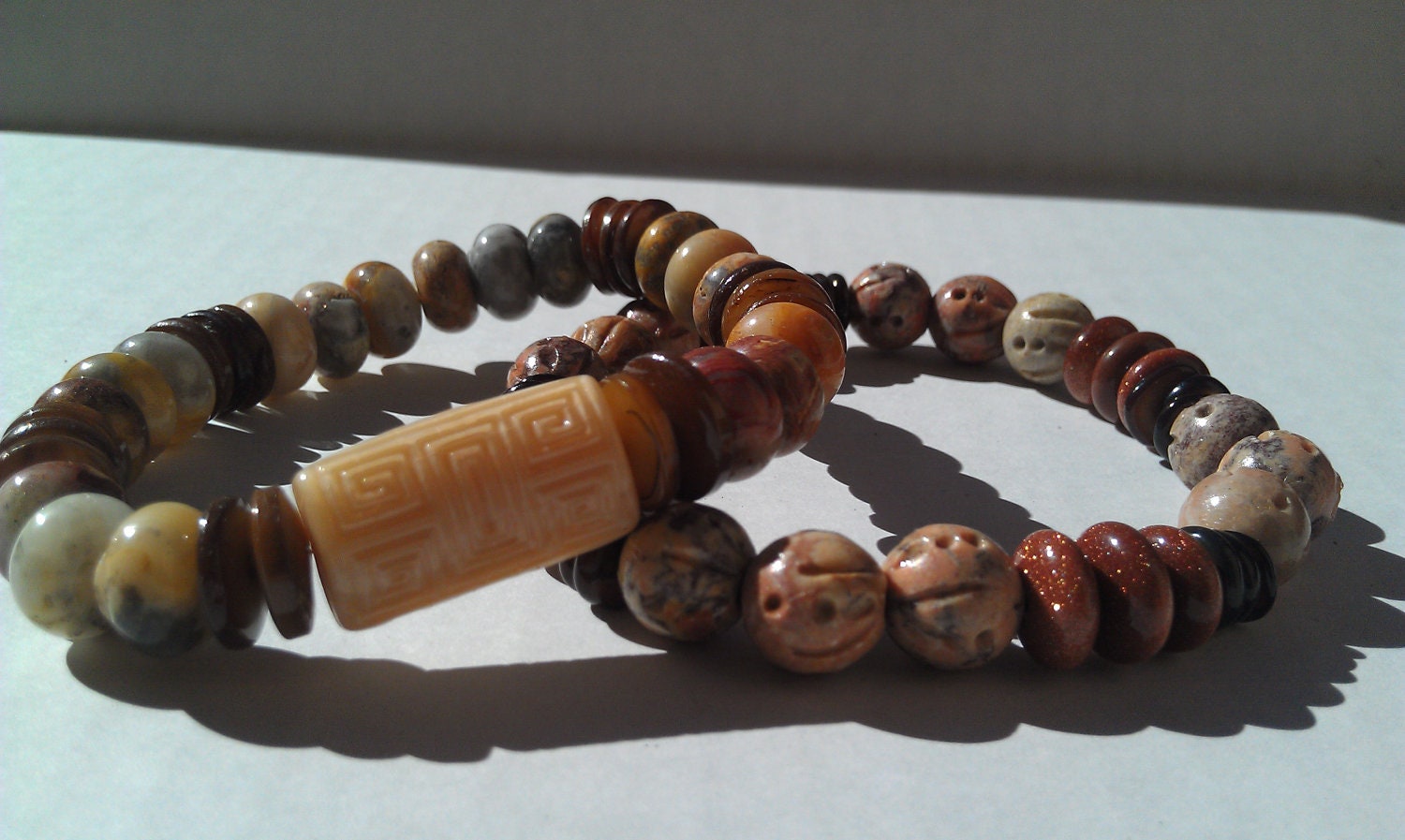 Shell and sandstone bracelet set