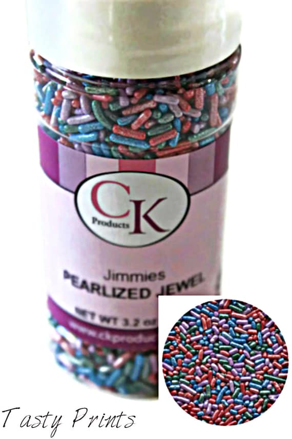 Edible Jewel Sprinkles - Pearlized Colorful Jimmies for cakes cupcakes and cookies Il_570xn