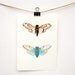 Blue Cicadas insect art print - Print of my painting of two blue cicadas