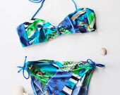 Bandeau Bikini -Blue Swimwear -Bathers -Bandeau Bikini set -Swimsuit - Size 40 C Cup