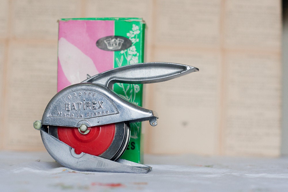 Vintage French Metal Vegetable Chopper from the 1950s