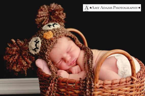 Custom Order Sleep Owl Hat/photo prop sz nb