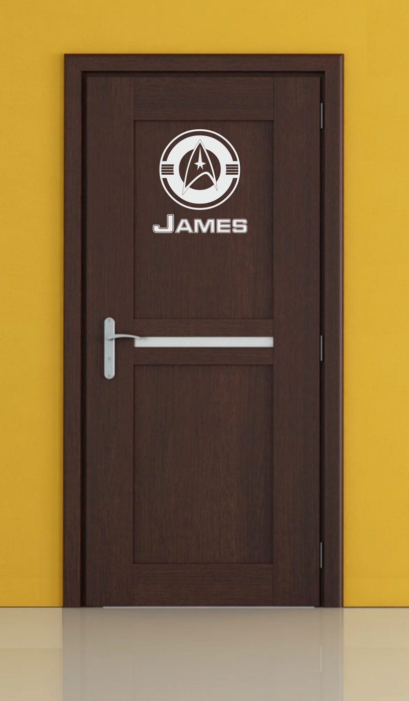 Star Trek COMMANDING OFFICER Door Insignia & name vinyl wall decal