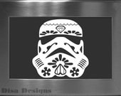 Sugar Skull / Stormtrooper Mashup vinyl decal - Car decal - MacBook decal - Sugar Skull decal - Star Wars decal - Stormtrooper decal