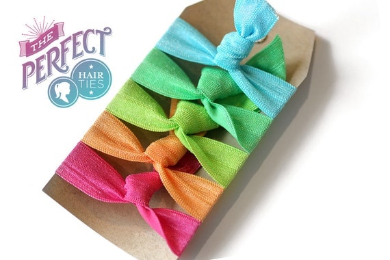 Perfect Hair Ties - Neons - Set of 5 Elastic Hair Ties
