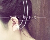 Silver Dainty Bow Ear Cuff Hair Comb