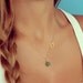 Aventurine necklace, gold clover necklace, green aventurine necklace, Natural Stone Pendant, tiny charm pendant, asymmetric pendant, "Endeis