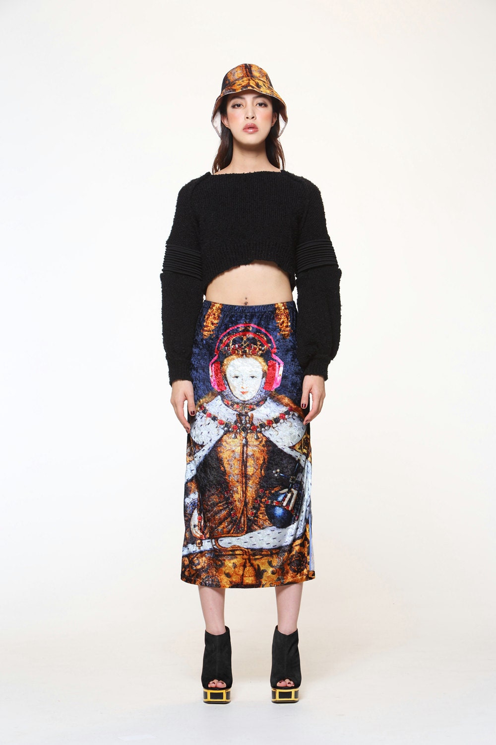 FABITORIA 2012AW digital printed maxi skirt - 11 Elizabeth rocks