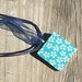 Blue Tropics, White Hawaiian Flowers, Wood Tile Necklace