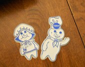 Refrigerator Magnets - Pillsbury Dough Boy with Mrs. Dough boy - Vintage Collectible Magnets - DJGStuff