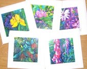 A set of 5 beautiful handmade greetings cards from a print of original Acrylic ink paintings on canvas