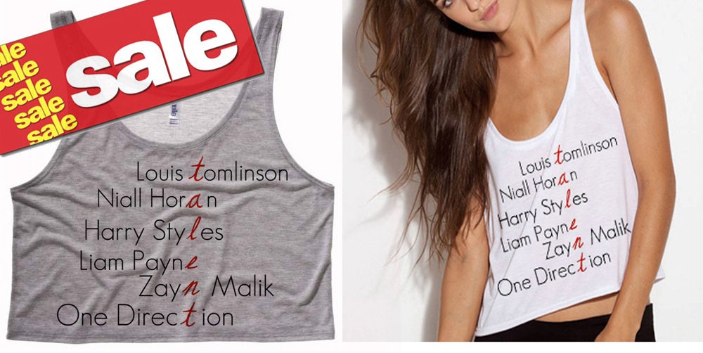 One Direction Band Members Names Talent Cropped Tank Top
